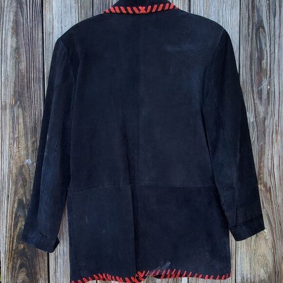 VINTAGE Atlantic Beach Leather Coat Works - Small - Picture 2 of 6